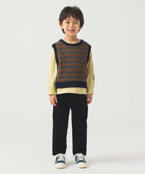 B:MING by BEAMS（ビーミングバイビームス）の「柄編みニット ベスト 2025FW（90～140cm）（ベスト・キッズ・レッド/ネイビー・L(130-140)/M(110-120)/S(90-100)）」の10枚目の写真