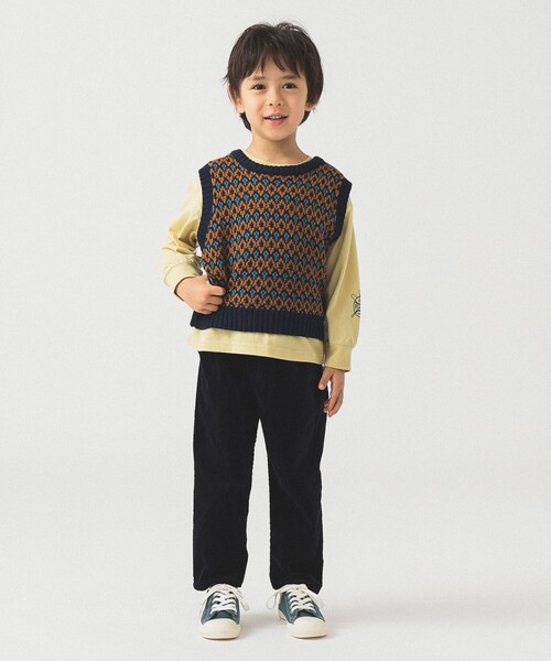 B:MING by BEAMS（ビーミングバイビームス）の「柄編みニット ベスト 2025FW（90～140cm）（ベスト・キッズ・レッド/ネイビー・L(130-140)/M(110-120)/S(90-100)）」の11枚目の写真
