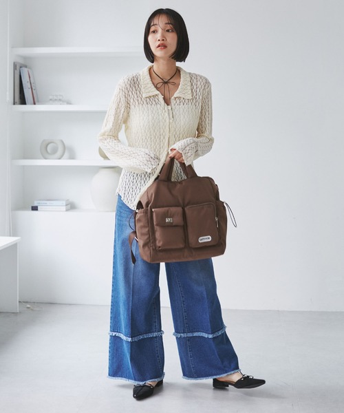 OUTDOOR PRODUCTS（アウトドアプロダクツ）の「【OUTDOOR PRODUCTS】VIS別注6ポケット2WAYトートバッグ（トートバッグ・レディース・ピンク系その他2/ブラック/ブラウン系その他3・FREE）」の14枚目の写真