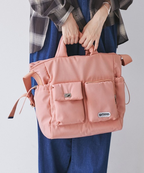 OUTDOOR PRODUCTS（アウトドアプロダクツ）の「【OUTDOOR PRODUCTS】VIS別注6ポケット2WAYトートバッグ（トートバッグ・レディース・ピンク系その他2/ブラック/ブラウン系その他3・FREE）」の7枚目の写真