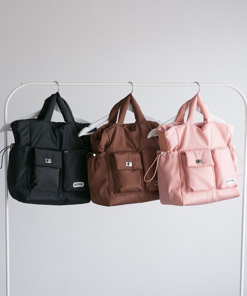 OUTDOOR PRODUCTS（アウトドアプロダクツ）の「【OUTDOOR PRODUCTS】VIS別注6ポケット2WAYトートバッグ（トートバッグ・レディース・ピンク系その他2/ブラック/ブラウン系その他3・FREE）」の4枚目の写真