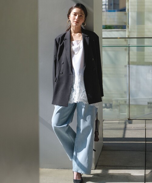 UNFILO DENIM/新色追加】撥水ストレッチ ルーズワイドデニム（デニム