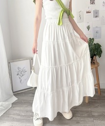 Amulet（アミュレット）の「カジュアルにもきれいめコーデにも合う！　ティアードフレアロングスカート（スカート）」