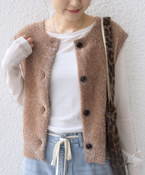 ニットベスト らぴすsama 手洗い可能〉ラメ ニット ベスト（ベスト）｜SHIPS（シップス