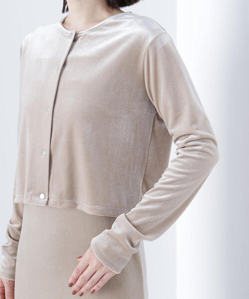 NATURAL BEAUTY BASIC(ナチュラルビューティーベーシック)の「◇ベロアカーデ&キャミワンピース(ワンピース・レディース・ダークブラウン/ベージュ・P/S/MEDIUM)」の14枚目の写真