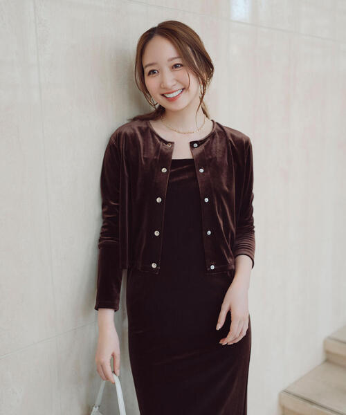 NATURAL BEAUTY BASIC(ナチュラルビューティーベーシック)の「◇ベロアカーデ&キャミワンピース(ワンピース・レディース・ダークブラウン/ベージュ・P/S/MEDIUM)」の22枚目の写真