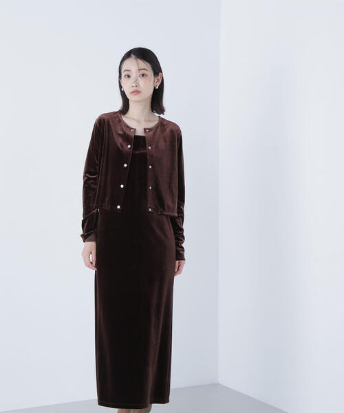 NATURAL BEAUTY BASIC(ナチュラルビューティーベーシック)の「◇ベロアカーデ&キャミワンピース(ワンピース・レディース・ダークブラウン/ベージュ・P/S/MEDIUM)」の13枚目の写真