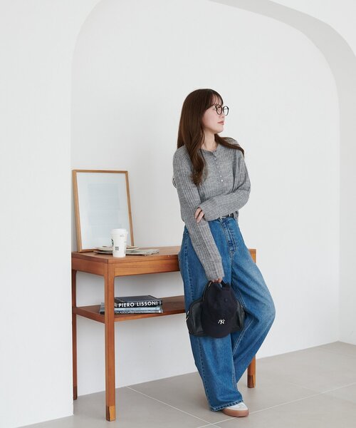 DISCOAT（ディスコート）の「【WEB限定】モヘアヘンリーネックプルオーバー（ニット/セーター・レディース・ピンク/オフホワイト/グレー・FREE）」の13枚目の写真