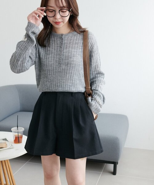 モヘアヘンリーネックプルオーバー（ニット/セーター）｜DISCOAT