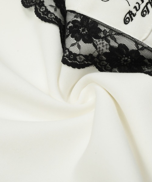 lilful（リルフル）の「サイドレースダブルライン ワッペン付 ワイドスウェットジャージパンツ（スウェットパンツ・レディース・ホワイト/ブラック・S/M）」の12枚目の写真