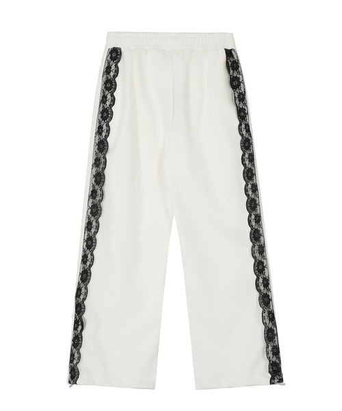 lilful（リルフル）の「サイドレースダブルライン ワッペン付 ワイドスウェットジャージパンツ（スウェットパンツ・レディース・ホワイト/ブラック・S/M）」の20枚目の写真