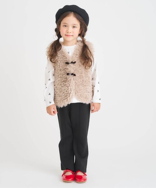 apres les cours（アプレレクール）の「フレアパンツ（その他パンツ・キッズ・ベージュ/ブラック・80/90/100/110/120/130/140）」の9枚目の写真