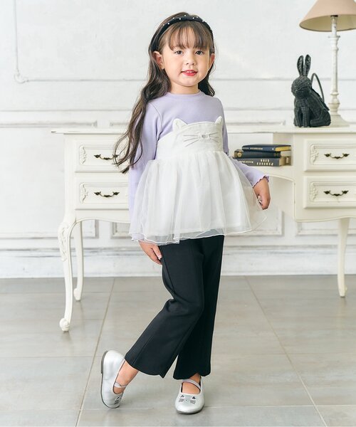 apres les cours（アプレレクール）の「フレアパンツ（その他パンツ・キッズ・ベージュ/ブラック・80/90/100/110/120/130/140）」の10枚目の写真