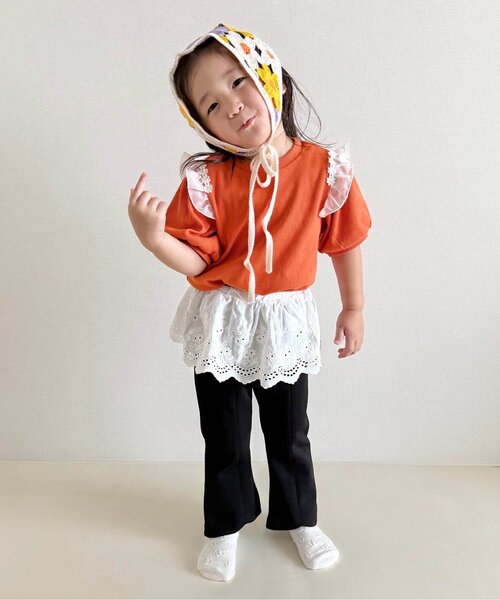 apres les cours（アプレレクール）の「フレアパンツ（その他パンツ・キッズ・ベージュ/ブラック・80/90/100/110/120/130/140）」の12枚目の写真