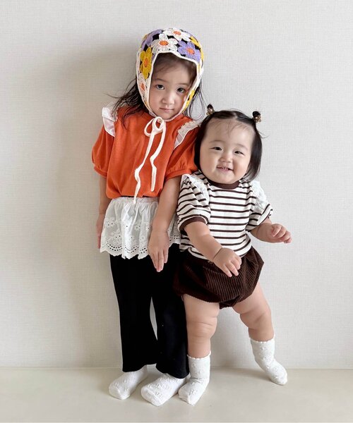 apres les cours（アプレレクール）の「フレアパンツ（その他パンツ・キッズ・ベージュ/ブラック・80/90/100/110/120/130/140）」の13枚目の写真