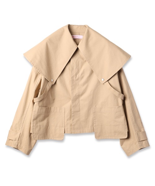 mintdesigns（ミントデザインズ）の「DUMBO COLLAR COAT（その他アウター・レディース・ベージュ/ブラック・ONESIZE）」の5枚目の写真