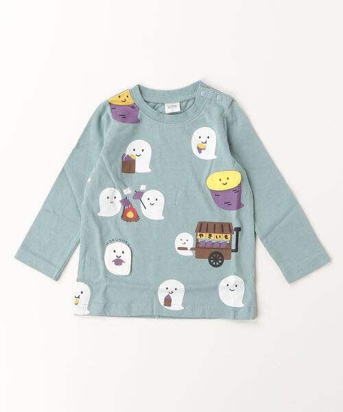 CHEEK ROOM(チークルーム)の「CHEEK ROOM/チークルーム おばけの焼きいも ロングTシャツ(Tシャツ/カットソー・キッズ・ピンク/ブルー/ブラック・80cm/90cm/100cm/110cm/120cm/130cm)」の2枚目の写真