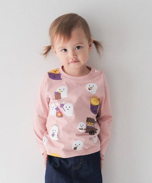 CHEEK ROOM(チークルーム)の「CHEEK ROOM/チークルーム おばけの焼きいも ロングTシャツ(Tシャツ/カットソー・キッズ・ピンク/ブルー/ブラック・80cm/90cm/100cm/110cm/120cm/130cm)」の6枚目の写真