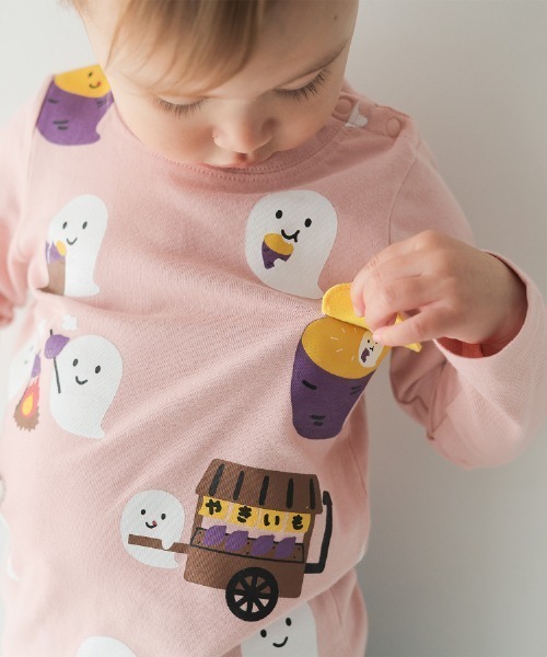 CHEEK ROOM(チークルーム)の「CHEEK ROOM/チークルーム おばけの焼きいも ロングTシャツ(Tシャツ/カットソー・キッズ・ピンク/ブルー/ブラック・80cm/90cm/100cm/110cm/120cm/130cm)」の8枚目の写真