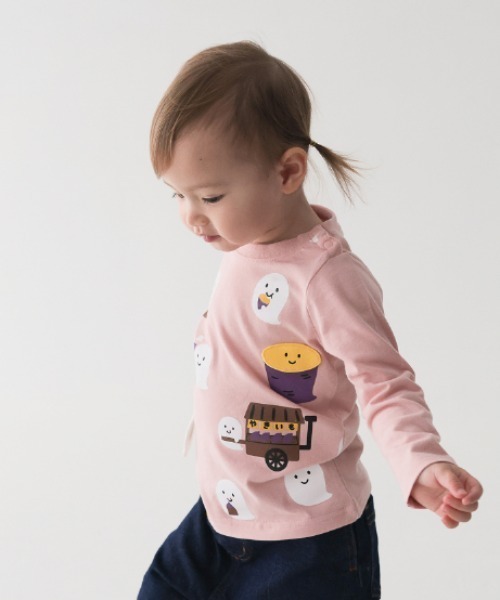 CHEEK ROOM(チークルーム)の「CHEEK ROOM/チークルーム おばけの焼きいも ロングTシャツ(Tシャツ/カットソー・キッズ・ピンク/ブルー/ブラック・80cm/90cm/100cm/110cm/120cm/130cm)」の9枚目の写真