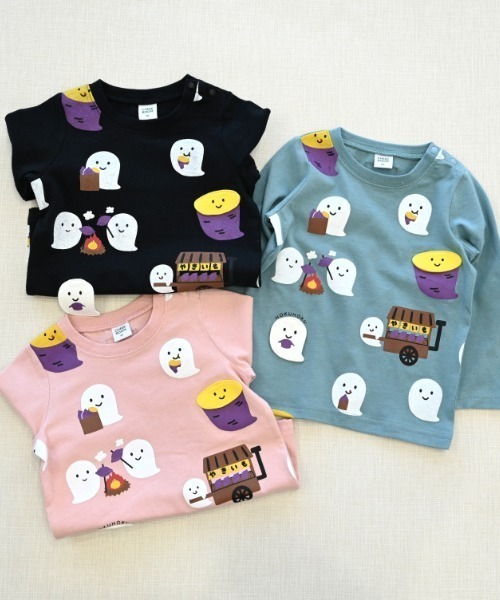 CHEEK ROOM(チークルーム)の「CHEEK ROOM/チークルーム おばけの焼きいも ロングTシャツ(Tシャツ/カットソー・キッズ・ピンク/ブルー/ブラック・80cm/90cm/100cm/110cm/120cm/130cm)」の21枚目の写真