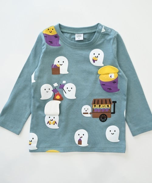 CHEEK ROOM(チークルーム)の「CHEEK ROOM/チークルーム おばけの焼きいも ロングTシャツ(Tシャツ/カットソー・キッズ・ピンク/ブルー/ブラック・80cm/90cm/100cm/110cm/120cm/130cm)」の16枚目の写真
