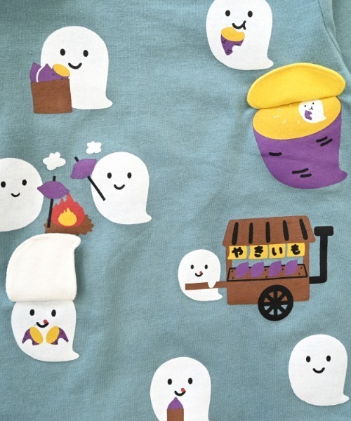 CHEEK ROOM(チークルーム)の「CHEEK ROOM/チークルーム おばけの焼きいも ロングTシャツ(Tシャツ/カットソー・キッズ・ピンク/ブルー/ブラック・80cm/90cm/100cm/110cm/120cm/130cm)」の17枚目の写真