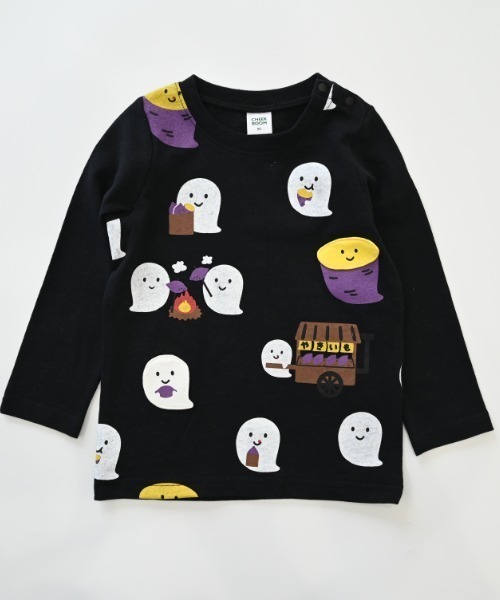 CHEEK ROOM(チークルーム)の「CHEEK ROOM/チークルーム おばけの焼きいも ロングTシャツ(Tシャツ/カットソー・キッズ・ピンク/ブルー/ブラック・80cm/90cm/100cm/110cm/120cm/130cm)」の18枚目の写真