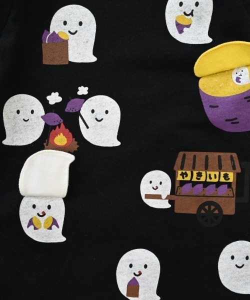 CHEEK ROOM(チークルーム)の「CHEEK ROOM/チークルーム おばけの焼きいも ロングTシャツ(Tシャツ/カットソー・キッズ・ピンク/ブルー/ブラック・80cm/90cm/100cm/110cm/120cm/130cm)」の20枚目の写真