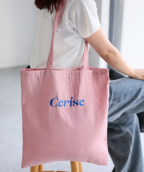 Riberry(リベリー)の「ロゴ刺繍トートバッグ(トートバッグ・レディース・ブルー/ブラック/ベージュ/グリーン/ピンク・FREE)」の5枚目の写真