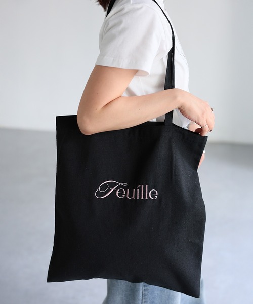 Riberry(リベリー)の「ロゴ刺繍トートバッグ(トートバッグ・レディース・ブルー/ブラック/ベージュ/グリーン/ピンク・FREE)」の1枚目の写真