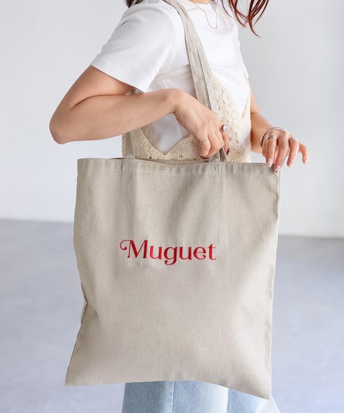 Riberry(リベリー)の「ロゴ刺繍トートバッグ(トートバッグ・レディース・ブルー/ブラック/ベージュ/グリーン/ピンク・FREE)」の10枚目の写真