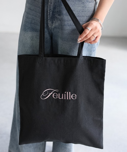 Riberry(リベリー)の「ロゴ刺繍トートバッグ(トートバッグ・レディース・ブルー/ブラック/ベージュ/グリーン/ピンク・FREE)」の9枚目の写真