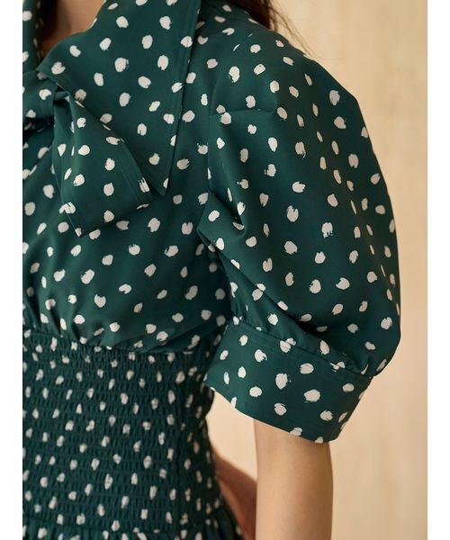 ドットボウタイシャツワンピース（ワンピース）｜SNIDEL