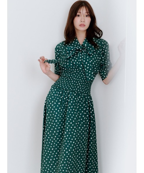 【9月11日に出品を停止します】スナイデル　ドットボウタイシャツワンピース SNIDEL｜ドットボウタイシャツワンピース | Rakuten Fashion