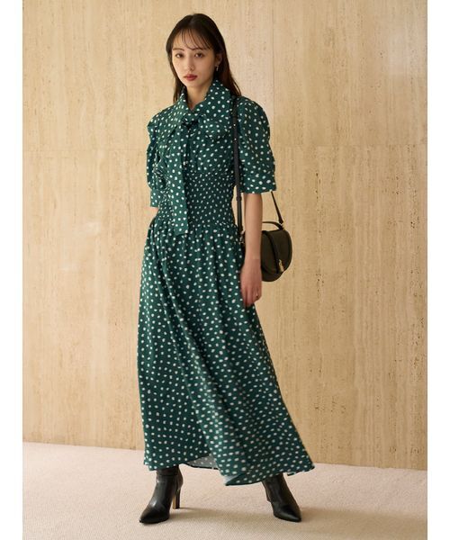 ドットボウタイシャツワンピース（ワンピース）｜SNIDEL（スナイデル