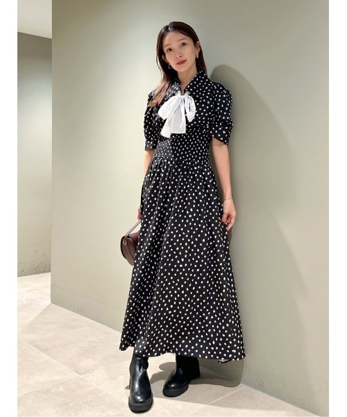 ドットボウタイシャツワンピース（ワンピース）｜SNIDEL（スナイデル