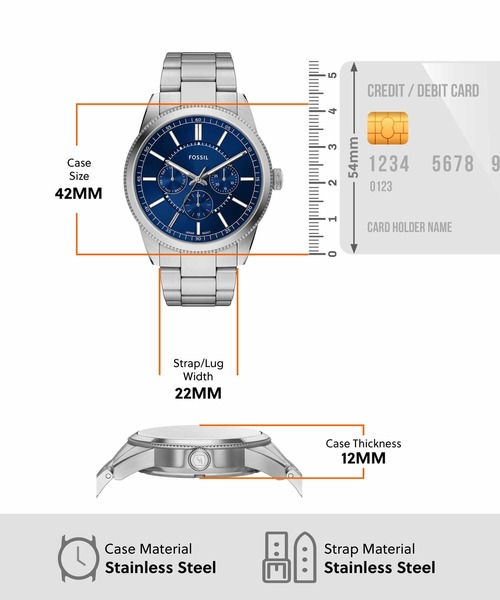 FOSSIL(フォッシル)の「フォッシル 腕時計 メンズ アナログ ステンレス FS6134(アナログ腕時計・メンズ・シルバー・FREE)」の5枚目の写真