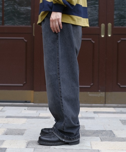BROKEN BASE(ブロークンベース)の「Two-Tuck Wide Denim(デニムパンツ・メンズ・ブラック/ライトブルー・LARGE/MEDIUM)」の10枚目の写真