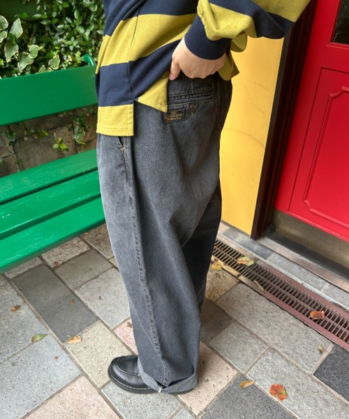 BROKEN BASE(ブロークンベース)の「Two-Tuck Wide Denim(デニムパンツ・メンズ・ブラック/ライトブルー・LARGE/MEDIUM)」の15枚目の写真