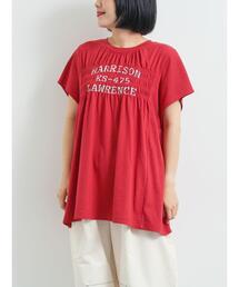 [接触冷感]シャーリングロゴプリントTシャツ