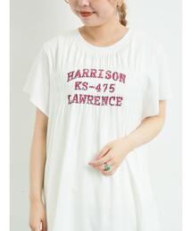 [接触冷感]シャーリングロゴプリントTシャツ
