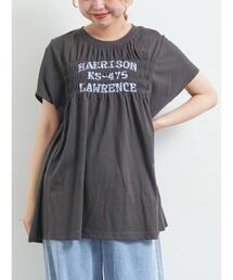 [接触冷感]シャーリングロゴプリントTシャツ