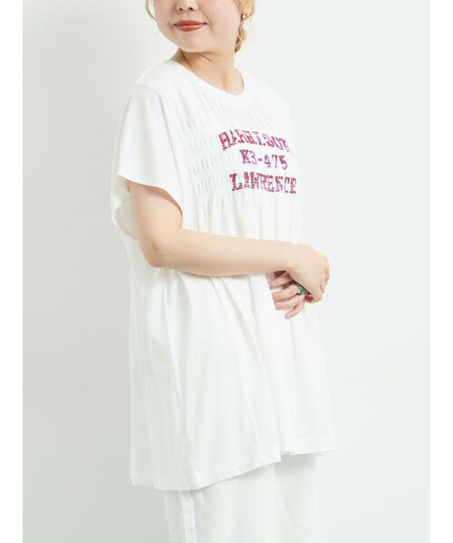 SM2（エスエムツー）の「[接触冷感]シャーリングロゴプリントTシャツ（Tシャツ/カットソー・レディース・レッド/オフホワイト/チャコールグレー/グレー・F）」の8枚目の写真