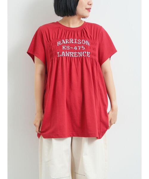 SM2（エスエムツー）の「[接触冷感]シャーリングロゴプリントTシャツ（Tシャツ/カットソー・レディース・レッド/オフホワイト/チャコールグレー/グレー・F）」の12枚目の写真