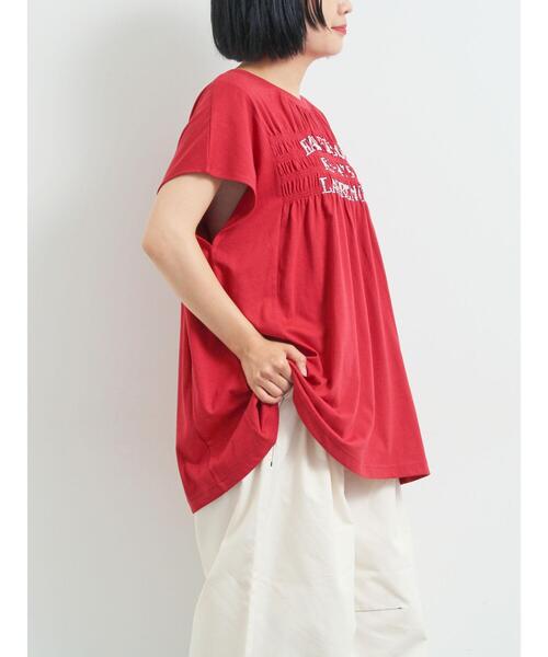 SM2（エスエムツー）の「[接触冷感]シャーリングロゴプリントTシャツ（Tシャツ/カットソー・レディース・レッド/オフホワイト/チャコールグレー/グレー・F）」の15枚目の写真