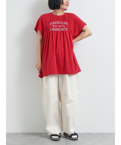 SM2（エスエムツー）の「[接触冷感]シャーリングロゴプリントTシャツ（Tシャツ/カットソー・レディース・レッド/オフホワイト/チャコールグレー/グレー・F）」の16枚目の写真