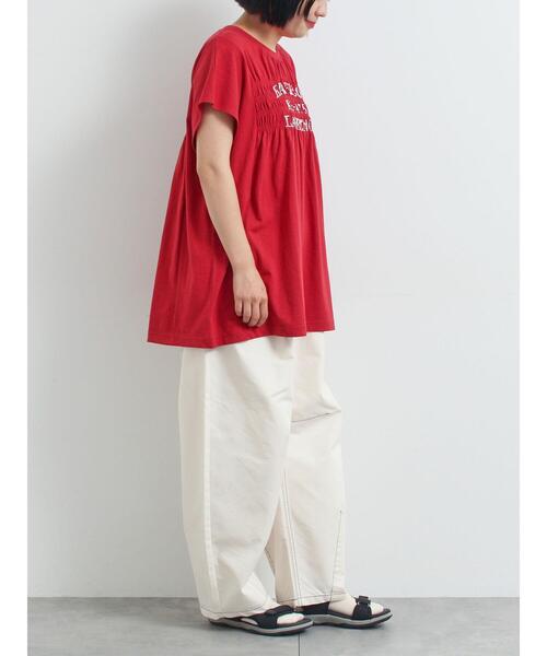 SM2（エスエムツー）の「[接触冷感]シャーリングロゴプリントTシャツ（Tシャツ/カットソー・レディース・レッド/オフホワイト/チャコールグレー/グレー・F）」の17枚目の写真
