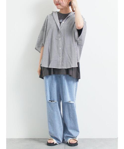 SM2（エスエムツー）の「[接触冷感]シャーリングロゴプリントTシャツ（Tシャツ/カットソー・レディース・レッド/オフホワイト/チャコールグレー/グレー・F）」の21枚目の写真