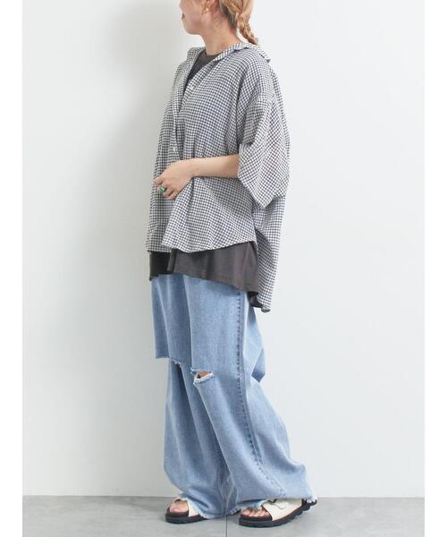 SM2（エスエムツー）の「[接触冷感]シャーリングロゴプリントTシャツ（Tシャツ/カットソー・レディース・レッド/オフホワイト/チャコールグレー/グレー・F）」の22枚目の写真